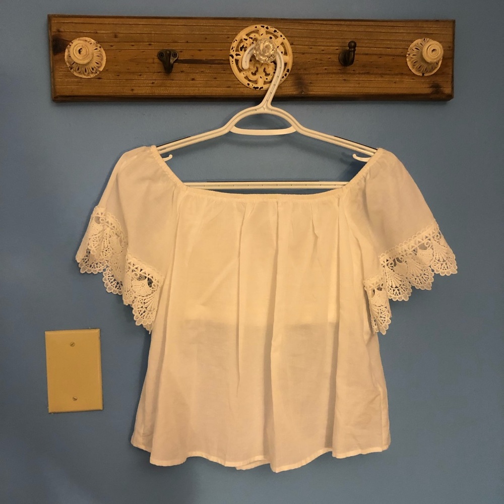 Express off the shoulder white top
